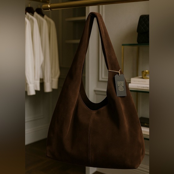 Elegant Brown 100% genuine suede brown
Hobo Bag - Picture 1 of 5